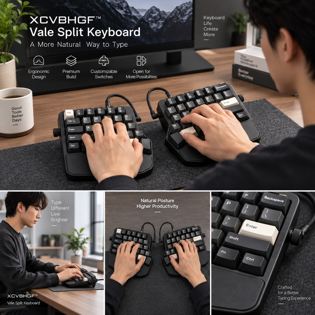 XCVBHGF™ Vale Split Keyboard